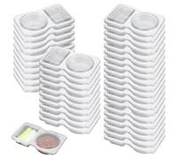 LEKEFETO Lot de 40 boîtes de rangement réutilisables avec couvercle, double compartiment, pour snacks, sauces, épices