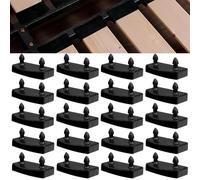 LEKEFETO Lot de 40 supports de sommier à lattes, 53 x 9 mm, supports latéraux en plastique pour maintenir et fixer les lattes en bois sur le cadre de lit (noir)