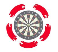 LEKEFETO Lot de 5 anneaux de protection pour cible de fléchettes : surround, cadre de cible de fléchettes, pour le garage, protection murale, 44 x 13 x 2 cm - Rouge