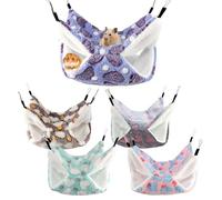 LEKEFETO Lot de 5 hamacs pour cochon d'Inde - Hamac pour animaux de compagnie - Hamac pour petits animaux - Doux et chaud - Double couche - Hamacs pour furets et rats