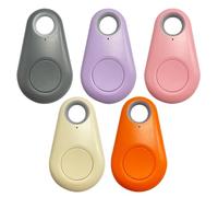 LEKEFETO Lot de 5 localisateurs de clés Bluetooth avec alarme 80-90 dB - Localisateur d'objets pour vélos, animaux domestiques, valises | Batterie CR2032 remplaçable, multicolore, compatible avec iOS