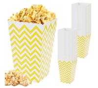 LEKEFETO Lot de 50 boîtes à pop-corn : sacs à pop-corn dorés, snacks bonbons à rayures, sacs à pop-corn, petits sacs à pop-corn, seaux à pop-corn, pour soirée cinéma, collation rétro, fête