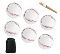 LEKEFETO Lot de 6 balles de baseball professionnelles : 9 pouces cousues à la main PU souple avec sacs à cordon de serrage, pour l'entraînement, les jeunes et les adultes, balles de baseball de haute