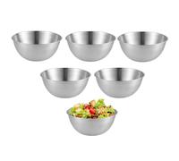 LEKEFETO Lot de 6 bols mélangeurs en acier inoxydable - Empilables - Diamètre : 16,8 cm