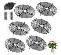 LEKEFETO Lot de 6 Grilles de Protection Rondes pour Pots de Fleurs - 30 cm - Support pour Chats, Enfants et Animaux Domestiques - Noir