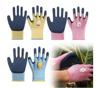 LEKEFETO Lot de 6 paires de gants de travail pour enfants de 3 à 5 ans, gants de jardinage, gants de protection pour filles et garçons, pour le bricolage, le jardinage, le travail et les jeux (rose +