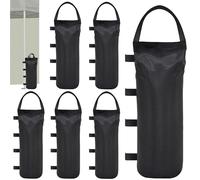 LEKEFETO Lot de 6 sacs de sable pour tente : 50 x 20 cm Sac de sable lesté avec longue ceinture, tissu Oxford 800D lesté, sac de sable lesté avec longue ceinture, pour tonnelle, jardin, plage