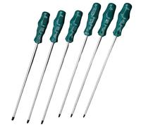 LEKEFETO Lot de 6 tournevis Torx extra longs (300 mm) en acier S2 avec pointe magnétique et poignées antidérapantes pour artisanat professionnel T15, T20, T25, T27, T30, T40