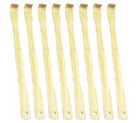LEKEFETO Lot de 8 gratte-dos en bois - Grattoir à dos en bambou naturel - Main ergonomique pour un soulagement immédiat et une détente corporelle (41 cm)