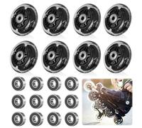 LEKEFETO Lot de 8 roulettes de rollers en ligne, 72 mm, noires, transparentes, avec 8 roulements à billes, universelles pour tous les types de patins à roulettes, noires