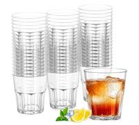 LEKEFETO Lot de 80 gobelets en plastique de 200 ml réutilisables en acrylique transparent empilables pour Noël, mariages, fêtes et événements