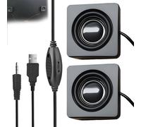 LEKEFETO Mini Haut-Parleur Portable USB pour Ordinateur de Bureau - TRS 3,5 mm, Stéréo Caché Adhésif