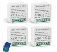 LEKEFETO Module d'interrupteur intelligent 2 voies Wi-Fi - Commande vocale / minuterie - Mini interrupteur intelligent - Compatible avec l'application Tuya, Alexa, Smart Life, conducteur neutre