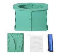 LEKEFETO Pot pliable pour enfant avec sac de transport - Toilettes de voyage portables pour voiture, camping et extérieur, compact et léger (vert, 23 x 23 x 15 cm)