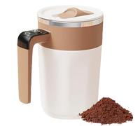 LEKEFETO Tasse auto-agitante magnétique de 400 ml - Mousseur à lait - Affichage de la température - Tasse mélangeur électrique magnétique - Pour la maison, le bureau, la salle de sport - Marron