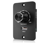 LEKEFETO Variateur LED DC 12-24 V PWM - 5 A - 3 fils - Charge rapide USB QC 3.0 - Pour lampes LED - Pour camping-car, bateau, camion, caravane, remorque