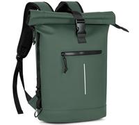 Lekeinchi Sac à Dos Rolltop Homme Femme Portable PC 17 Pouces, Vert | Imperméable, Rains Sac à Dos avec Bandes Réfléchissantes, Sac à Dos de Voyage Extensible Décontracté Travail College