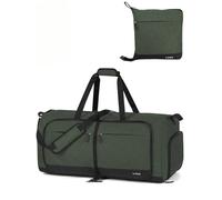 Lekesky Grand sac de voyage pliable Duffe - Sac fourre-tout de bagage imperméable avec compartiment à chaussures, sac de sport de w nd de nuit pour femmes et hommes, Vert, 80L