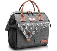 Lekesky Sac à déjeuner isotherme pour femme - pour le travail - Gris, 10 L