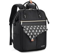 Lekesky Sac à dos pour ordinateur portable dames 15.6 pouces Sac à dos scolaire Sac à dos de travail Daypack imperméable pour uni/voyage/business/travail, Noir