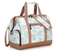Lekesky Sac de voyage pour femme avec compartiment à chaussures, grande ouverture, 33 l, 43 l, sac de clinique de naissance pour voyage, avion, travail, plage ou loisirs, Silhouette beige et verte