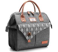 Lekesky Sac Isotherme Repas Femme 11 L Lunch Bag Glaciere Souple Isotherme,Sac Repas Portable Multi-usages polyfonctionnel et étanche, Lunch Box pour Étudian/Bureau-Gris