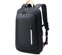 Lekespring Sac à Dos PC Homme 15,6 Pouces, Business Slim, Extensible, Noir | Sac Business Léger et Imperméable avec Compartiment Rembourré et Sangle pour Valise, pour Travail et Voyages d’Affaires