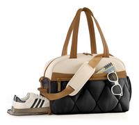 Lekespring Sac de voyage pour femme - Léger - Avec compartiment à chaussures - Sac de weekend - Sac de gym - Sac de clinique - Naissance - Sac d'hôpital - Sac de voyage pour avion, voyage, fitness