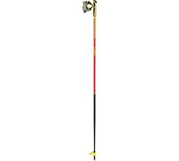 LEKI Mezza Race Rouge, bâton de ski et de tourisme, taille 150 cm, couleur carbone, blanc, rouge fluo, jaune