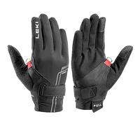 LEKI Nordic Move Shark Noir - Gants Nordiques élastiques Robustes - Taille 7 - Couleur : Noir - Blanc