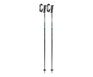 LEKI QNTM Bâtons de Ski Alpin Léger Aluminium Noir Clair Anthracite-Cyan 135cm
