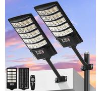 LEKIA Lampadaire solaire à LED extérieur, puissant 7000 K, lumière solaire d'extérieur, avec capteur de mouvement et télécommande, lampe solaire, éclairage de 320°, phare de route avec pour jardin