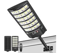 LEKIA Lampadaire solaire à LED extérieur, puissant 7000 K, lumière solaire d'extérieur, avec capteur de mouvement et télécommande, lampe solaire, éclairage de 320°, phare de route avec pour jardin