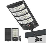 LEKIA Lampe Solaire Exterieur, Puissant Lampadaire Solaire 6500K Eclairage Exterieur avec Détecteur de Mouvement, Télécommande, IP65 Étanche Projecteur LED Spot Solaires pour Jardin, Parking, 1 Pièces