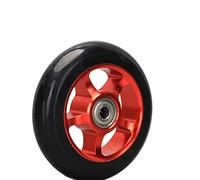 LekLai 1 Roue Avant de Fauteuil Roulant 4 Pouces, Roulette de Fauteuil Roulant, Jante En Aluminium, Remplacement Des Roues Avant de Fauteuil Roulant, Pneu Solide Pour Fauteuil Roulant/Red/10Cm/4In