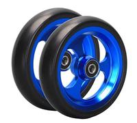 LekLai Roues Avant de Remplacement de 4 Pouces Pour Fauteuil Roulant de Sport, Roulettes En Caoutchouc Antidérapantes Pour Fauteuils Roulants, Moyeux En Aluminium, Roulements de 8Mm, 2 Pièces/Blue/1