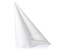 LEKOCH 100 pcs Blanc Serviettes de Tables Jetables de Qualite Serviette Papier Intissé Epaisse Serviettes pour le mariage, Noël ou la fête 40 * 40cm