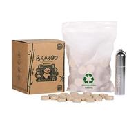 LEKOCH 100 pcs Serviette Comprimée Jetable en Bambou avec Tube de Voyage, Mini Serviette Comprimée Portable, Camping, Salon de beauté, Plein Air, Marron