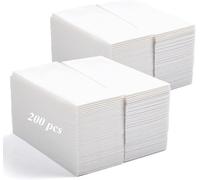 LEKOCH 200 pcs Serviettes de Tables Jetables Intisse Blanche Serviette papier Qualité Rectangle pour fêtes mariage noel 43 * 30cm
