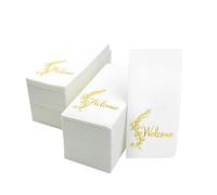 LEKOCH 50 pcs Serviettes de Tables Jetables de Qualite Welcome Blanc Serviette Papier Intissé Epaisse Serviettes pour le mariage, Noël ou la fête 43 * 30cm