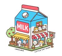 LekoLeko Little Cat Shop: Coloring Book for Adults, Teens, Kids, Cute Kitten, Food and Beverage: Coloring Pages with cute kitten
