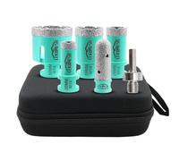 LEKOMESH Diamant Scie Cloche Carrelage - 6pcs (20/25/35/50mm+20mm Fraise Diamant+Adaptateur) pour Céramique Porcelaine Granit Marbre Pierre, M14 Filetage