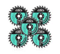 LEKOMESH Lame de Scie Circulaire - 5pcs 75x10mm Disque à Tronçonner Meuleuse pour Bois Lame TCT pour Scie Circulaire pour Bois Plastique