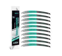 LEKOMESH Lot de 10 lames de scie sabre avec dents japonaises 300 mm - Bord arqué - Pour bois 300 mm - 6 TPI - Pour tailler les arbres, couper le bois