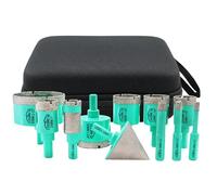 LEKOMESH Scie Cloche Carrelage Diamant - 11pcs (6/8/10/25/28/32/35/45/65mm+20mm Trépanage Fraise+50mm Mèches Chanfrein) Foret Carrelage Trepans pour Porcelaine Céramique Marbre, Tige Triangle