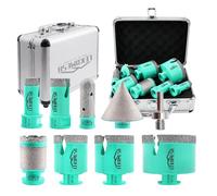 LEKOMESH Scie Cloche Carrelage Diamant (20/25/40/50/68mm+20mm Finger Bit+35mm tige abrasive+50mm Mèches Chanfrein+Adapter) for Carrelage Trepans pour Porcelaine Céramique Marbre,Brique, M14 Filetage