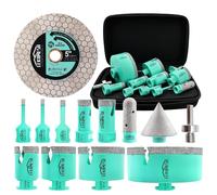 LEKOMESH Scie Cloche Carrelage Diamant(6/6/8/20/35/50/68/110mm+10mm Finger Bit+50mm Mèches Chanfrein+ Adapter+Lame de scie) for Carrelage Trepans pour Porcelaine Céramique Marbre,Brique,M14 Filetage