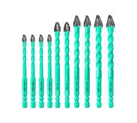 LEKOMESH Set de Foret Sec - 10 Pièces 6MM*4,8MM*2,10MM*2,12MM*2 Trepans Bois Dentelé Nouveau foret excentrique avec un porte-foret pour bois plastique maçonnerie céramique béton marbre brique