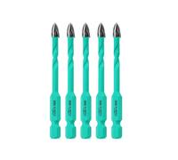 LEKOMESH Set de Foret Sec - 5 pièces 5mm Foret au Carbure Meche Carrelage pour Bois Plastique Maçonnerie Céramique Béton Marbre, Changement Rapide de Tige Hexagonale
