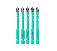 LEKOMESH Set de Foret Sec - 5 pièces 6mm Foret au Carbure Meche Carrelage pour Bois Plastique Maçonnerie Céramique Béton Marbre, Changement Rapide de Tige Hexagonale